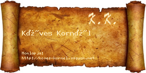 Köves Kornél névjegykártya
