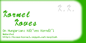 kornel koves business card