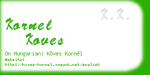 kornel koves business card